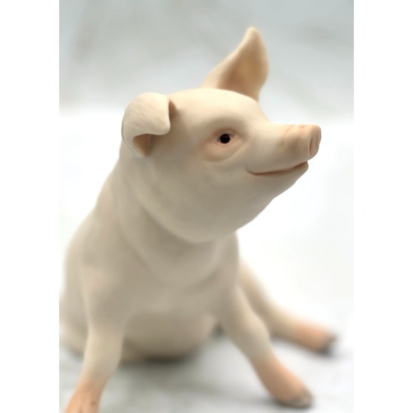 Cybis Porcelain Art Sculpture Sitting Pig Plato Figurine 1983‎ Signed EUC USA - Picture 7 of 16